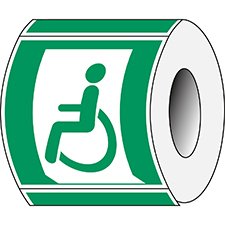 ISO Safety Sign - Emergency exit for people unable to walk or with walking impairment, left