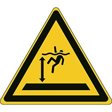 ISO Safety Sign - Warning: Deep water