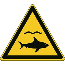 ISO Safety Sign - Warning Sharks