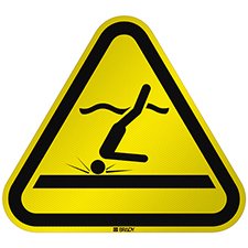 Reflective ISO Safety Sign - Warning: Shallow water - Picto only