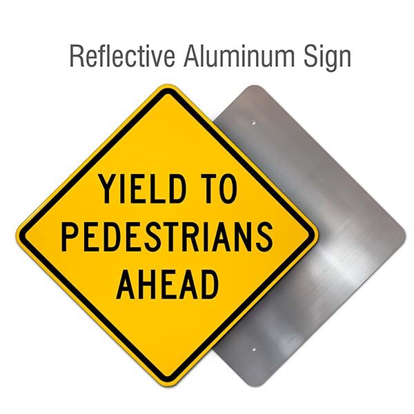 Yield To Pedestrians Ahead Sign
