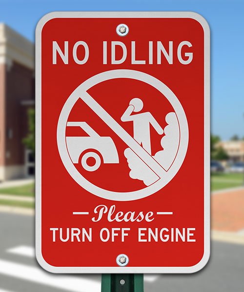 No Idling Turn Off Engine Sign