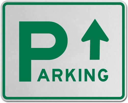 Parking Area Sign (Up Arrow)