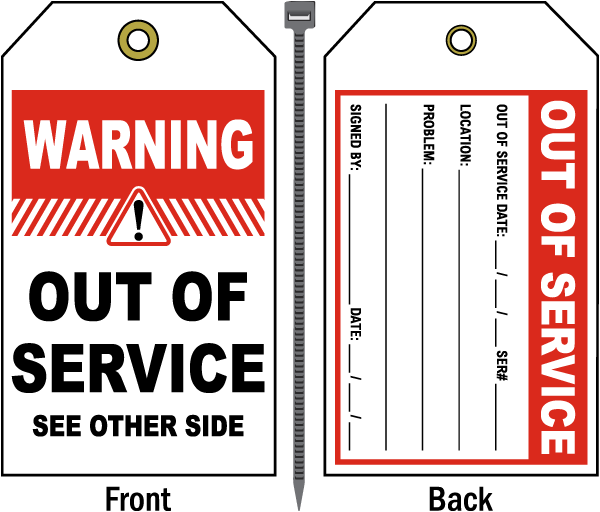 Out Of Service Tag