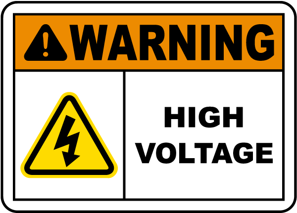 Warning High Voltage Label