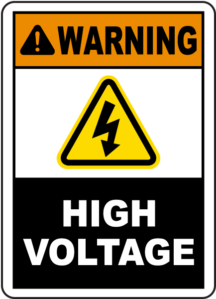 Warning High Voltage Label