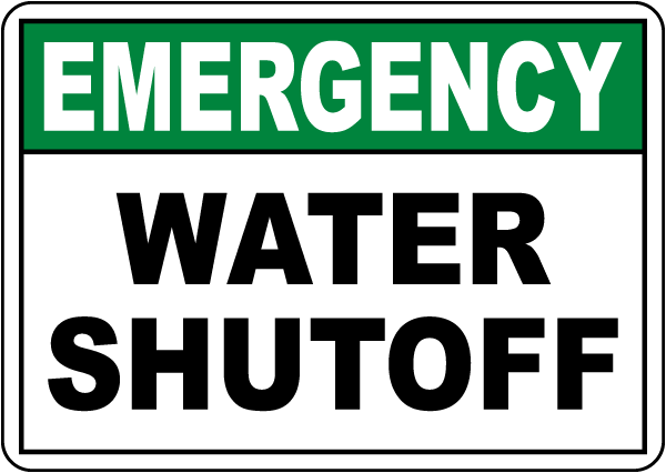 Emergency Water Shutoff Sign