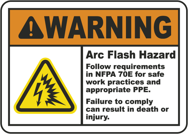 Warning Arc Flash Hazard Label