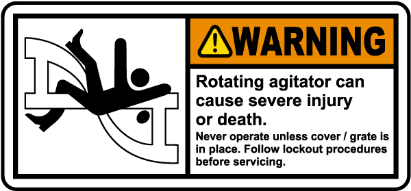 Rotating Agitator Lockout Label