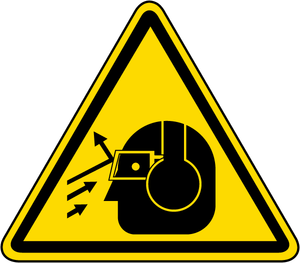 Flying Debris / Loud Noise Warning Label