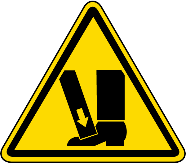 Foot Crush Warning Label