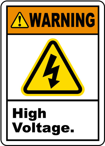 Warning High Voltage Label