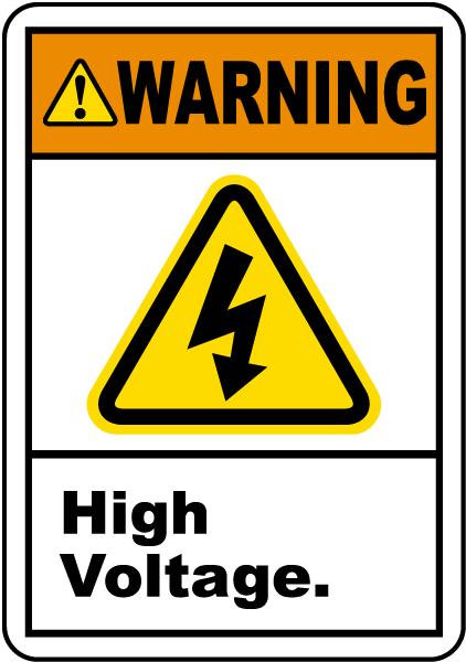 Warning High Voltage Label