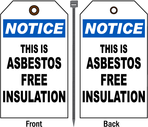This Is Asbestos Free Insulation Tag