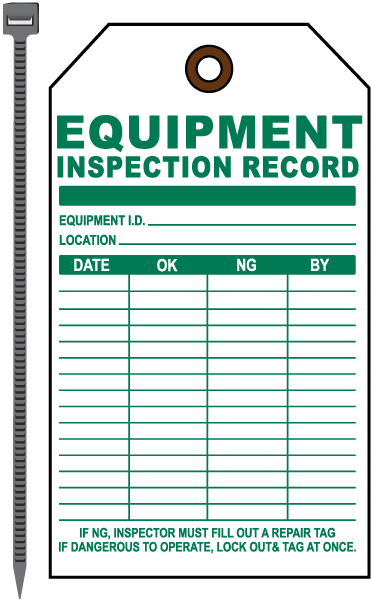 Equipment Inspection Tag
