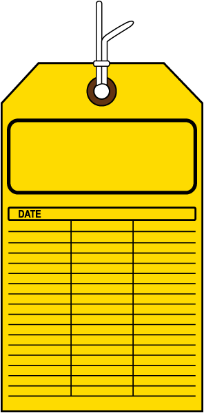 Blank Yellow Inspection Tag