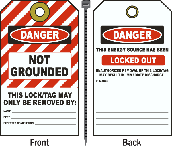 Danger Not Grounded Tag