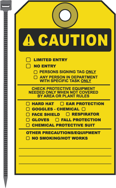 OSHA Caution Limited Entry Barricade Tag