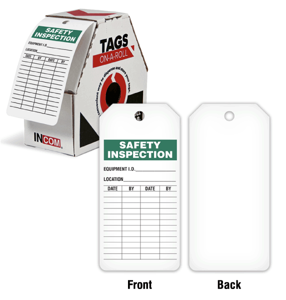 Safety Inspection Tags on a Roll