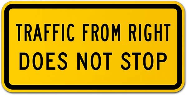 Traffic From Right Does Not Stop Sign